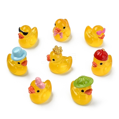 40Pcs 8 Styles Resin Duck Miniature Model AJEW-CJ0001-82-1