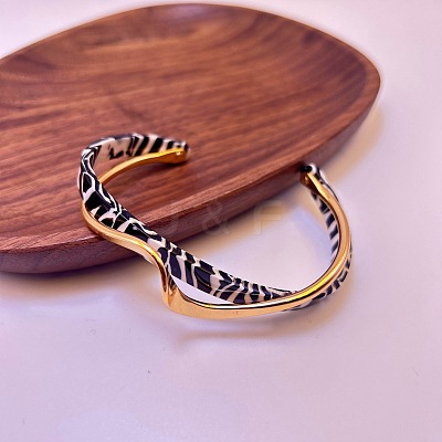 Wave Acrylic & CCB Plastic Cuff Bangles for Women FS-WGC603E-04-1
