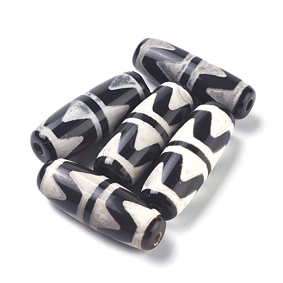 Tibetan Style Double Tiger dZi Beads TDZI-D008-10-1