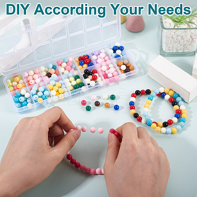 252Pcs 14 Colors Opaque Acrylic Beads SACR-TA0001-49-1