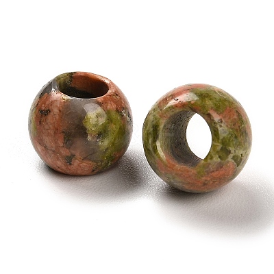 Natural Unakite European Beads G-R488-01I-1