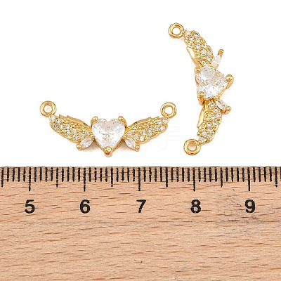 Brass Micro Pave Clear Cubic Zirconia Connector Charms CU-CBA2E4B-02G-1