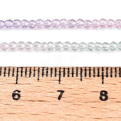 Transparent Gradient Color Glass Beads Strands GLAA-G101-2mm-18-1
