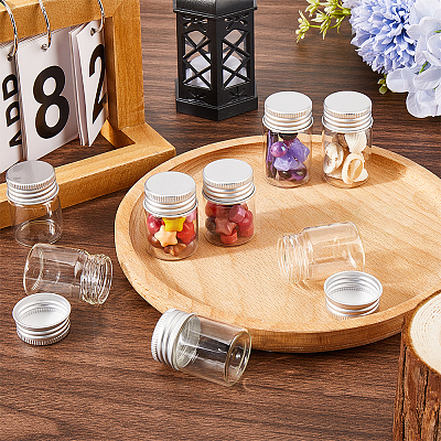 30Pcs Clear Glass Bottles Bead Containers CON-SC0001-11S-01-1