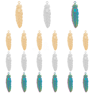 18Pcs 3 Colors 201 Stainless Steel Pendant Settings for Enamel STAS-DC0013-47-1
