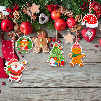 Christmas Theme Paper Gift Christmas Greeting Card Tags DIY-WH0349-93-1