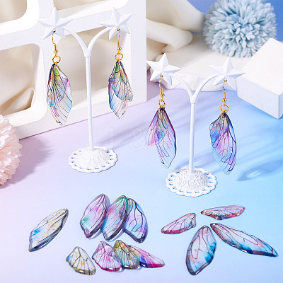 DIY Epoxy Resin Wing Pendants Dangle Earring Making Kits DIY-TA0012-37-1