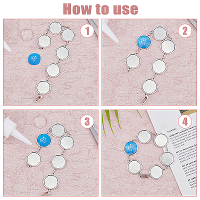 DIY Blank Dome Alloy Link Chain Bracelet Making Kit BJEW-DC00001-1