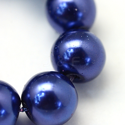 Baking Paint Pearlized Glass Pearl Round Bead Strands HY-Q003-6mm-19-1