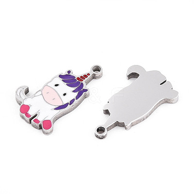 304 Stainless Steel Enamel Charms STAS-L022-289P-1