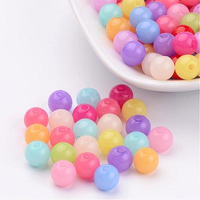 Mixed Color Imitation Jelly Acrylic Round Beads X-JACR-R001-8mm-M-1