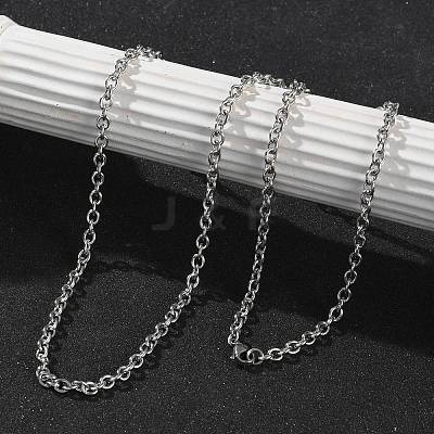 304 Stainless Steel Cable Chain Necklaces for Women Men STAS-M102-69P-1