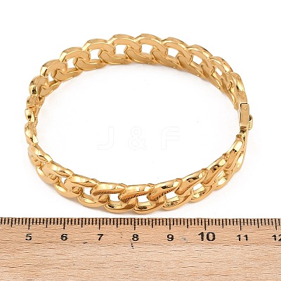 304 Stainless Steel Cuban Link Chain Bangles BJEW-Z155-03G-1