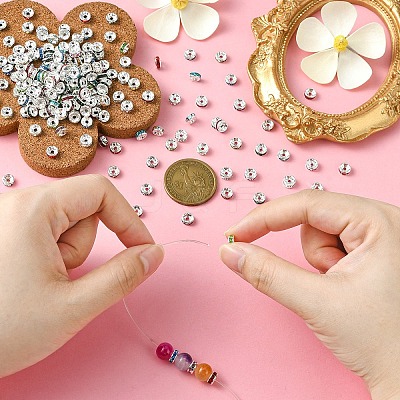 240Pcs 12 Colors Brass Grade A Rhinestone Spacer Beads KK-YW0002-34S-1