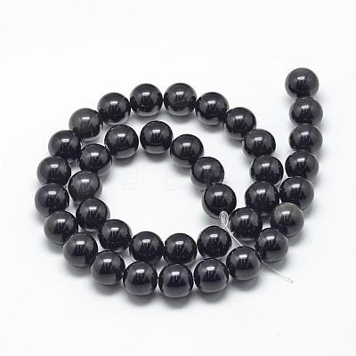 Natural Obsidian Beads Strands G-R446-6mm-24-1