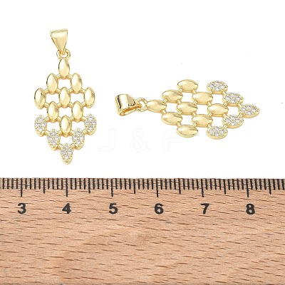 Brass Micro Pave Clear Cubic Zirconia Pendants CU-CBA83A6-02G-1