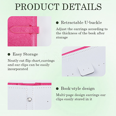 Portable PU Leather Earring Display Book EDIS-WH20011-01D-1