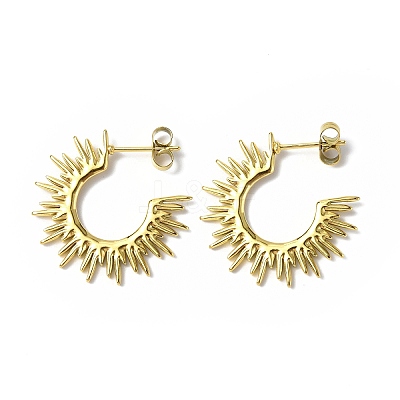 Ion Plating(IP) 304 Stainless Steel Sun Stud Earrings STAS-B034-13G-1