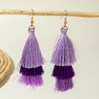 Halloween Alloy with Cotton Cord Tassel Dangle Earrings FS-WGA02EE-26-1