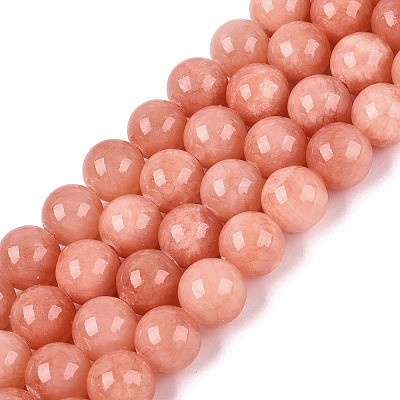 Natural Dyed Yellow Jade Gemstone Bead Strands G-R271-10mm-Y31-1
