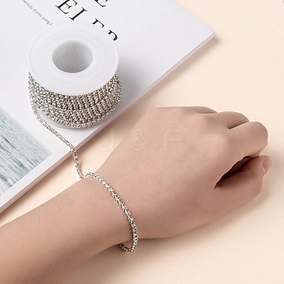 Brass Rhinestone Strass Chains CHC-T001-SS12-01S-1