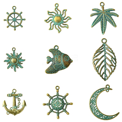 9 Styles Zinc Alloy Pendants FIND-FS0002-71-1