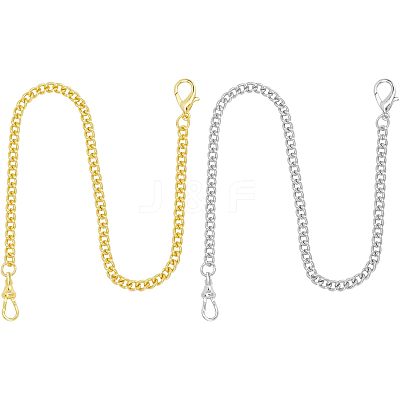 2Pcs 2 Style Iron Clip Pocket Watch Chain DIY-UN0003-62-1