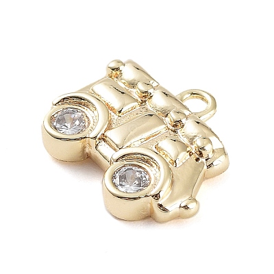 Brass Micro Pave Cubic Zirconia Pendants LS-KK-K276-05G-1
