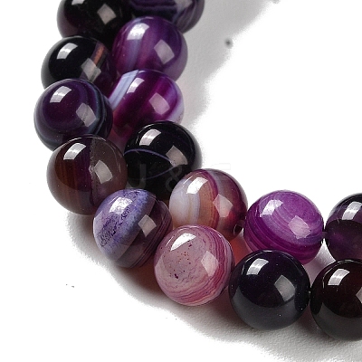 Natural Striped Agate/Banded Agate Beads Strands G-Z060-A01-B12-1