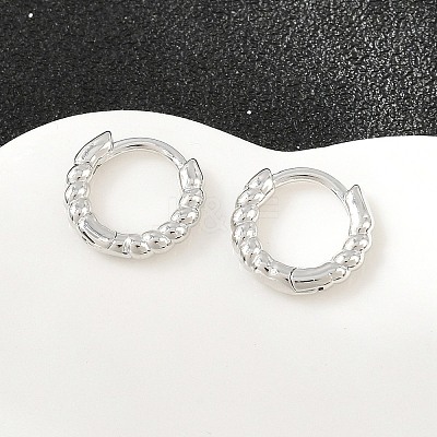 Brass Huggie Hoop Earrings KK-CBA8324-18E-P-1