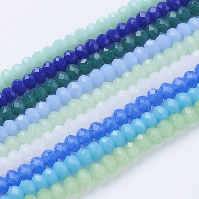 Imitation Jade Glass Beads Strands GLAA-G045-A-1