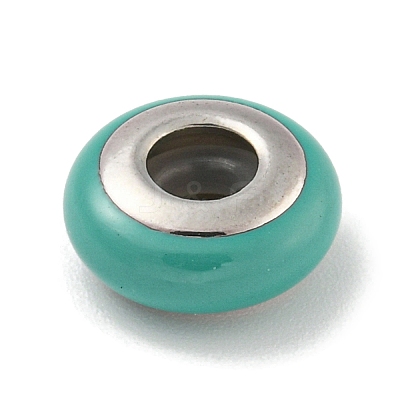 304 Stainless Steel Enamel European Beads STAS-U005-01C-P-1