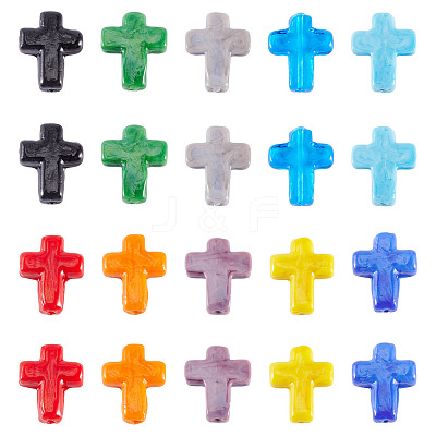 20pcs 10 Colors Handmade Lampwork Beads LAMP-TA0001-62-1