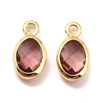Eco-Friendly Brass with Glass Pendants KK-K268-01S-1