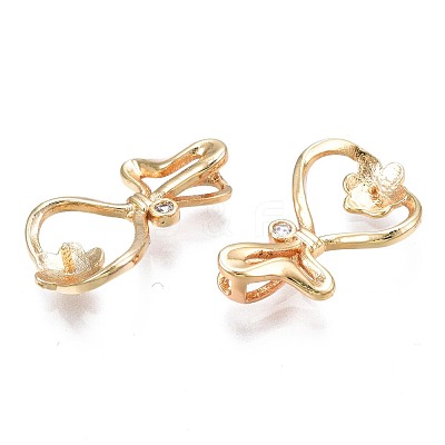 Brass Micro Pave Cubic Zirconia Peg Bails Pendants KK-N232-241-1