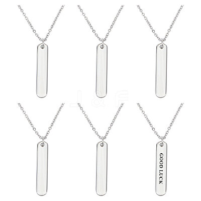 6Pcs 304 Stainless Steel Pendant Necklace NJEW-CA0001-20P-1