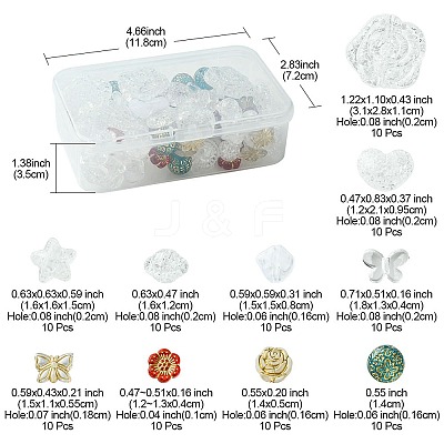 100Pcs 10 Style Acrylic Beads Sets OACR-FS0001-47-1