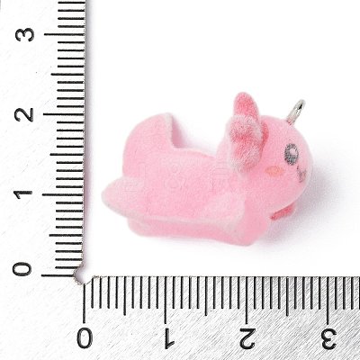 Flocky Opaque Resin Pendants LS-RESI-G105-06E-1