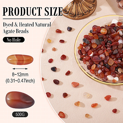 250G Dyed & Heated Natural Agate Beads G-TA0002-73D-1