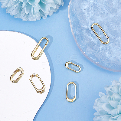 6Pcs 3 Styles Brass Spring Gate Rings KK-DC0004-94-1