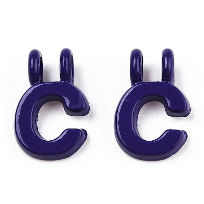 Rack Plating Spray Painted Alloy 2-Loop Link Pendants PALLOY-N176-01C-1