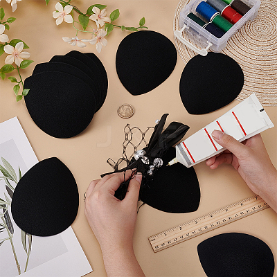 10Pcs EVA Cloth Teardrop Fascinator Hat Base for Millinery AJEW-FG0004-53A-1