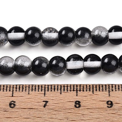 Baking Paint Transparent Glass Beads Strands DGLA-N011-6mm-10-1