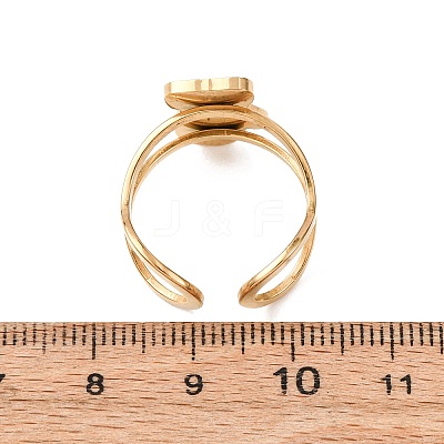 304 Stainless Steel with Enamel Cuff Rings for Women RJEW-Z116-01G-03-1