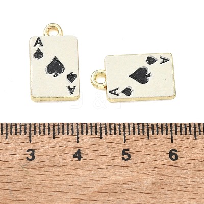 Playing Cards Alloy Enamel Pendants FIND-D044-27G-01-1