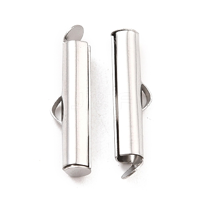 Non-Tarnish 304 Stainless Steel Slide On End Clasp Tubes STAS-C044-08B-P-1