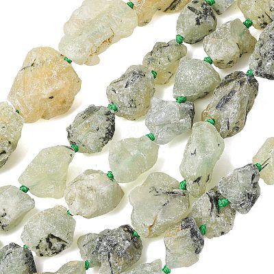Raw Rough Natural Prehnite Beads Strands G-P528-A05-01A-1