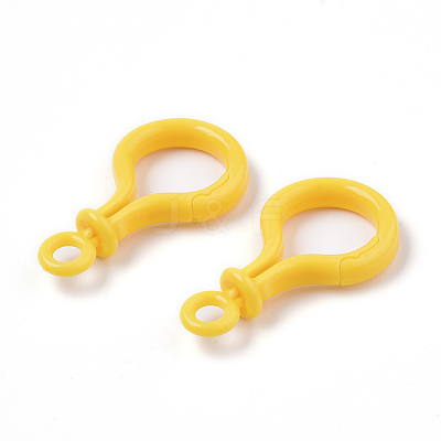 Opaque Solid Color Bulb Shaped Plastic Push Gate Snap Keychain Clasp Findings LS-KY-T021-01K-1