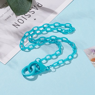 Personalized ABS Plastic Cable Chain Necklaces NJEW-JN03310-08-1