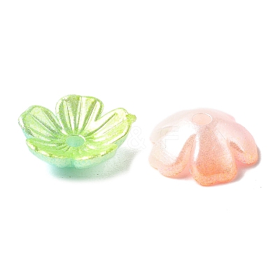 Gradient Color Acrylic Bead Caps OACR-Z028-01-1